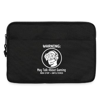Warning: May Talk About Gaming Shirt | Gamer - Laptop bag 13" - black - Front