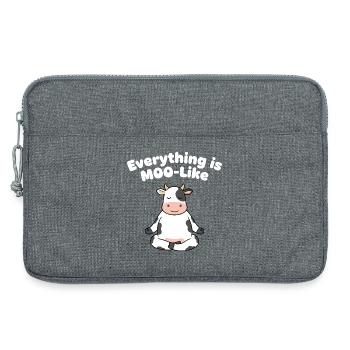 Zen Kuh Meditations Motiv - Laptoptasche 13" - Grau meliert - Vorne