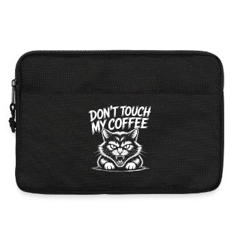 Coffee warning with angry cat - Laptop bag 13" - black - Front