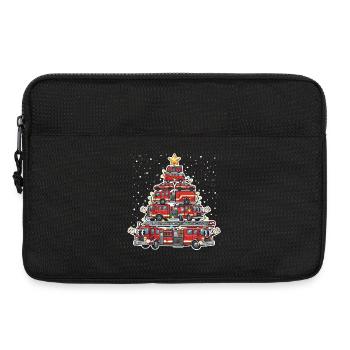 Funny Firefighter Tree Merry Christmas Gesc - Laptop bag 13" - black - Front