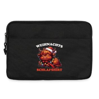 Chemise de nuit de Noël pour le bétail Highland de Noël - Sacoche pour ordinateur portable 13 pouces - noir - Devant