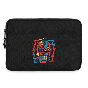 Face de bug abstraite - Sacoche pour ordinateur portable 13 pouces - noir - Devant