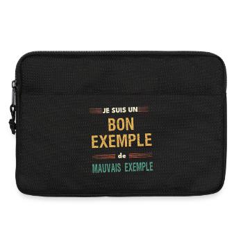 Gutes Beispiel und schlechtes Beispiel – Humorvolle Botschaft - Laptoptasche 13" - Schwarz - Vorne