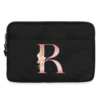 B Floral Gradient - Floral art letter - Laptop bag 13" - black - Front