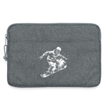 Dessin de snowboardeur - Sacoche pour ordinateur portable 13 pouces - gris chiné - Devant