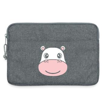 Nilpferd Kopf Gesicht Maske Lächeln - Laptoptasche 13" - Grau meliert - Vorne