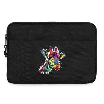 Colored Giraffe Popart - Laptop bag 13" - black - Front