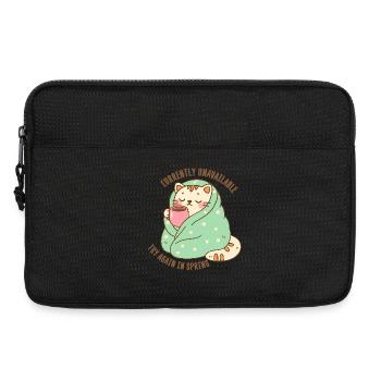 Kätzchen in einer Decke mit einer Tasse Kakao - Laptoptasche 13" - Schwarz - Vorne