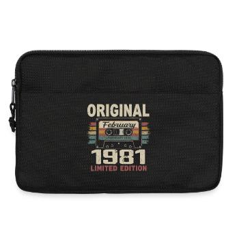 Februar 1981, Februar 1981 Geburtstagsgeschenk - Laptoptasche 13" - Schwarz - Vorne