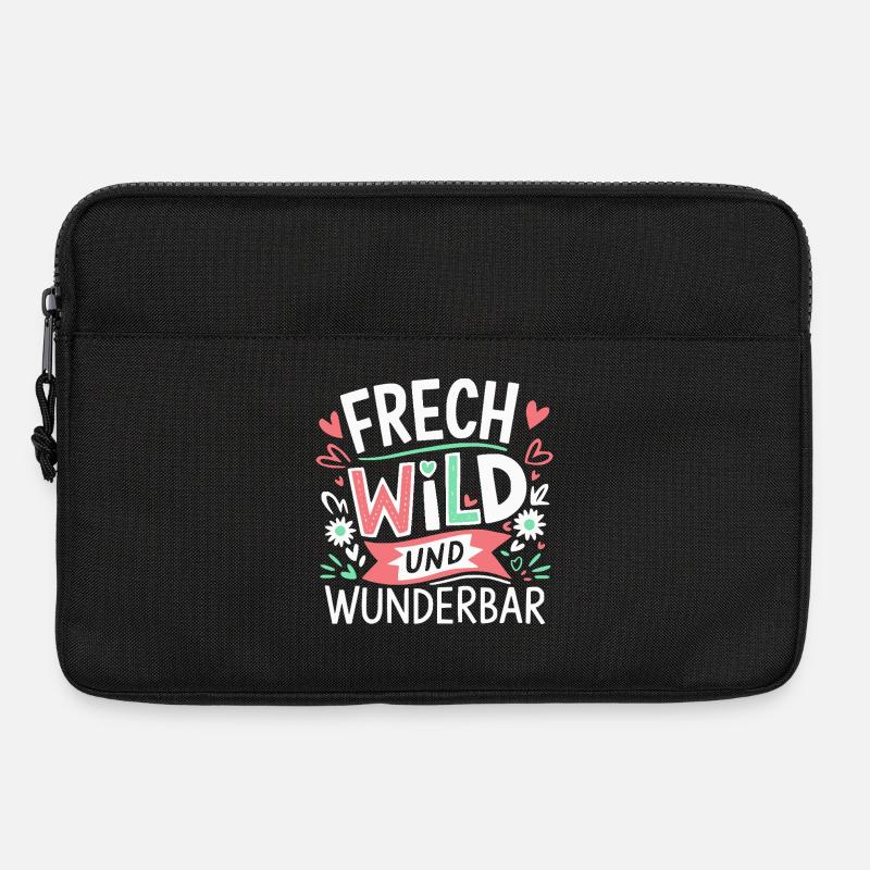 Frech, Wild und Wunderbar - Kunterbuntes Design - Laptoptasche 13" - Schwarz