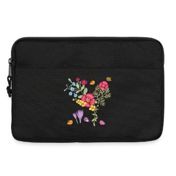 Blumenstrauß mit Vögel - Laptoptasche 13" - Schwarz - Vorne