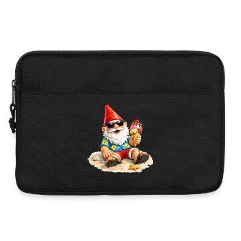 Gartenzwerg am Strand mit Eis in der Hand   - Laptop bag 13" - black - Front