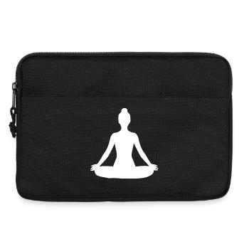Yoga Silhouettes Méditation Blanche - Sacoche pour ordinateur portable 13 pouces - noir - Devant