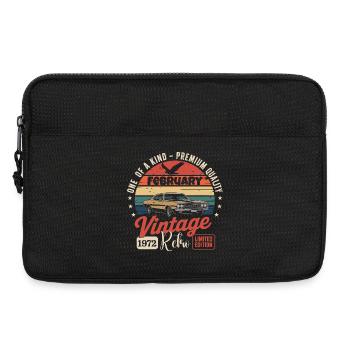 Cadeau Anniversaire Rétro Vintage de Février 1972 - Sacoche pour ordinateur portable 13 pouces - noir - Devant