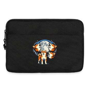 Shiba Inu Lune hurlante Trois chiens drôles - Sacoche pour ordinateur portable 13 pouces - noir - Devant
