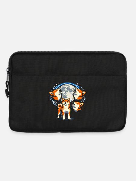 Shiba Inu Howling Moon Lustig Drei Hunde - Laptoptasche 13" - Schwarz