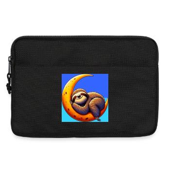 La paresse dort sur la Lune - Sacoche pour ordinateur portable 13 pouces - noir - Devant