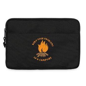 Burn Your Problems Lagerfeuer-Shirt - Laptoptasche 13" - Schwarz - Vorne