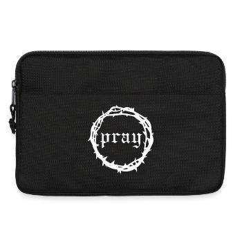 Couronne d’épines priez - Sacoche pour ordinateur portable 13 pouces - noir - Devant