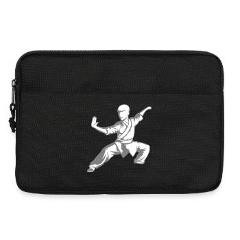 Kung Fu Kämpfer Kampfkunst Aktion Pose Angriff - Laptoptasche 13" - Schwarz - Vorne
