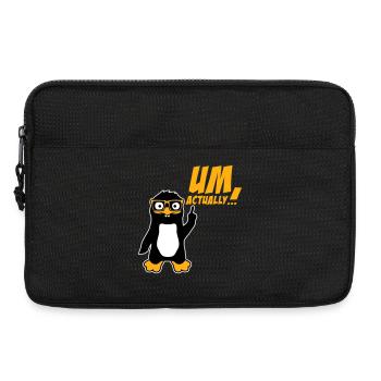 Pinguin Um Actually Lustig Nerd Klugscheißer Logo - Laptoptasche 13" - Schwarz - Vorne
