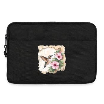 Hummingbird with flowers - Laptop bag 13" - black - Front