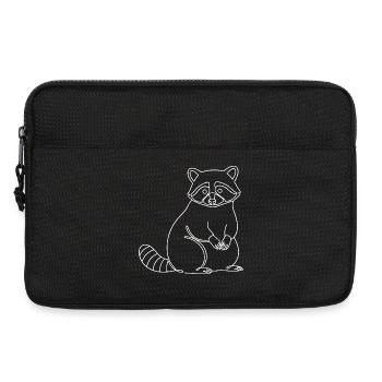 Ligne minimaliste Cute Raccoon Silhouette - Sacoche pour ordinateur portable 13 pouces - noir - Devant