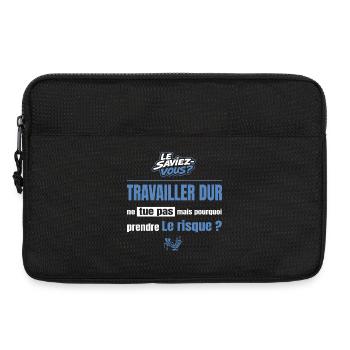 Travailler dur ne tue pas mais pourquoi = risque - Sacoche pour ordinateur portable 13 pouces - noir - Devant