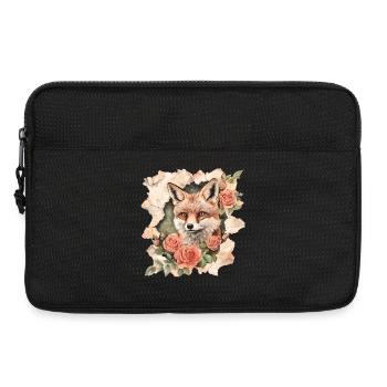 Fuchs mit Rosen Vintage - Laptoptasche 13" - Schwarz - Vorne