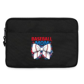 Vibrant Baseball Bow Mom Cute Game Day Aesthetic - Laptop bag 13" - black - Front