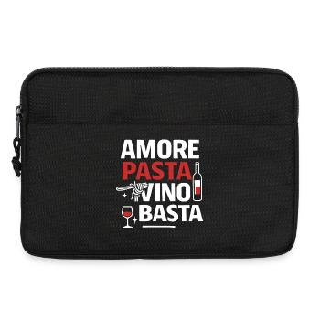 Amore Pasta Vino e Basta, humour italien - Sacoche pour ordinateur portable 13 pouces - noir - Devant