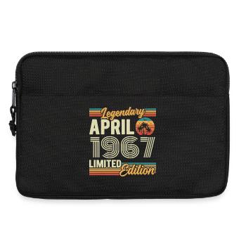 Avril 1967 Cadeau 59e Anniversaire - April 1967 - Sacoche pour ordinateur portable 13 pouces - noir - Devant