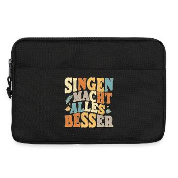 Singen macht alles besser - bunt - Laptoptasche 13" - Schwarz - Vorne