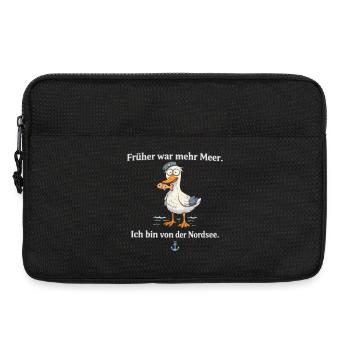 Nordsee Spruch Seemmöwe früher war mehr Meer - Laptoptasche 13" - Schwarz - Vorne