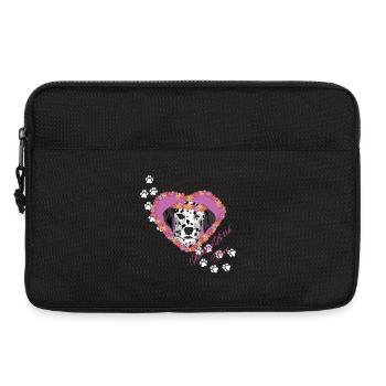 Dalmatien au visage de b !tch au repos - Sacoche pour ordinateur portable 13 pouces - noir - Devant