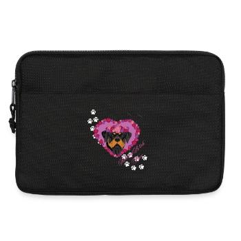 Rottweiler au visage de b !tch au repos - Sacoche pour ordinateur portable 13 pouces - noir - Devant