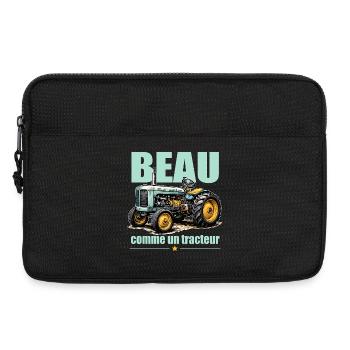 Beau comme un tracteur humour vintage - Sacoche pour ordinateur portable 13 pouces - noir - Devant