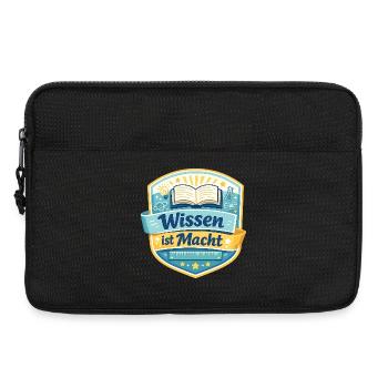 Wissen ist Macht Badge - Laptoptasche 13" - Schwarz - Vorne