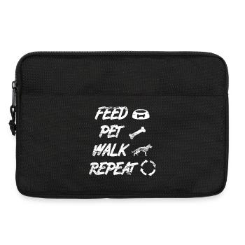 Feed Pet Walk Repeat - Laptoptasche 13" - Schwarz - Vorne