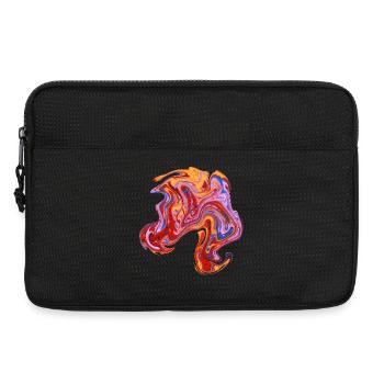 Farbwirbel Neon-Muster - Laptoptasche 13" - Schwarz - Vorne