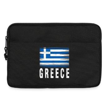 Drapeau au pinceau Grèce - Sacoche pour ordinateur portable 13 pouces - noir - Devant