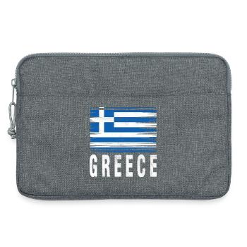 Pinselstrich Flagge Griechenland - Laptoptasche 13" - Grau meliert - Vorne
