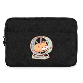 Süßer Hamster, der auf einem Rad läuft - Laptoptasche 13" - Schwarz - Vorne