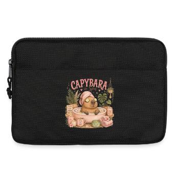 Capybara Spa Auszeit - Laptoptasche 13" - Schwarz - Vorne