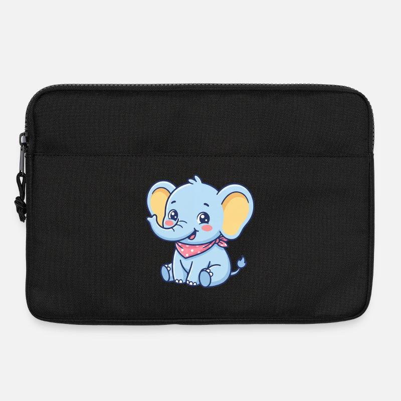 Blaues Elefanten-Bandana - Laptoptasche 13" - Schwarz