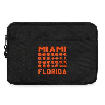 Grille de football américain de Miami Florida - Sacoche pour ordinateur portable 13 pouces - noir - Devant