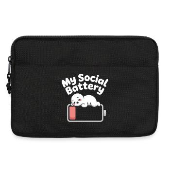Batterie sociale Introverti Batterie morte - Sacoche pour ordinateur portable 13 pouces - noir - Devant
