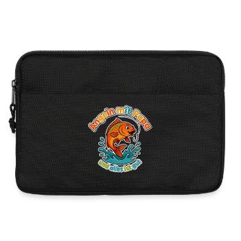 Angeln mit Papa - Laptoptasche 13" - Schwarz - Vorne