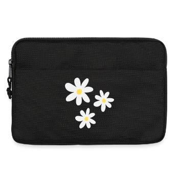 Weiße Blüten in zeitloser Eleganz - Laptoptasche 13" - Schwarz - Vorne