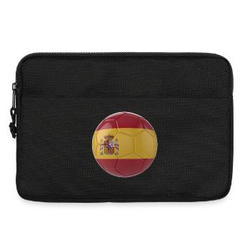 SPANIENS FLAGGE AUF EINEM FUSSBALL - Laptoptasche 13" - Schwarz - Vorne